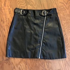 Black Faux Leather Mini Skirt